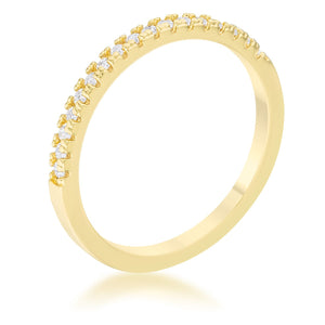 Rina 0.11ct CZ 14k Gold Delicate Band Ring - Jewelry Xoxo