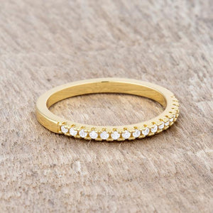 Rina 0.11ct CZ 14k Gold Delicate Band Ring - Jewelry Xoxo