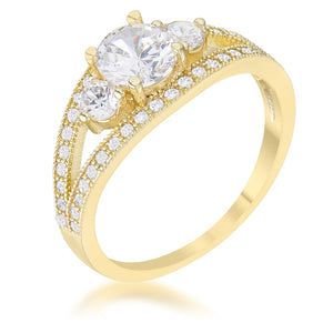 Genna 1.1ct CZ 14k Gold Delicate Classic Ring - Jewelry Xoxo