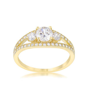 Genna 1.1ct CZ 14k Gold Delicate Classic Ring - Jewelry Xoxo