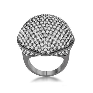 Dara 4.75ct CZ Hematite Dome Cocktail Ring - Jewelry Xoxo