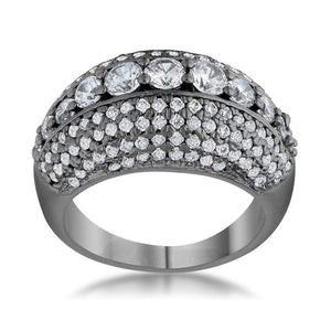 Krista 1.5ct CZ Hematite Contemporary Cocktail Ring - Jewelry Xoxo