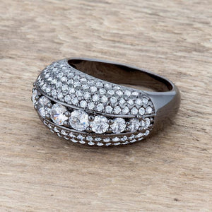 Krista 1.5ct CZ Hematite Contemporary Cocktail Ring - Jewelry Xoxo