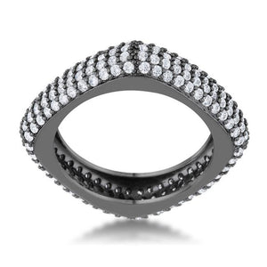 Jana 1.29ct CZ Hematite Contemporary Square Band Ring - Jewelry Xoxo