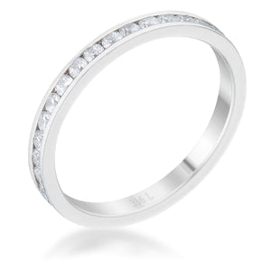 Teresa 0.5ct Clear CZ Stainless Steel Eternity Band - Jewelry Xoxo