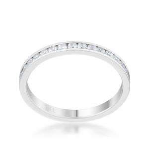 Teresa 0.5ct Clear CZ Stainless Steel Eternity Band - Jewelry Xoxo