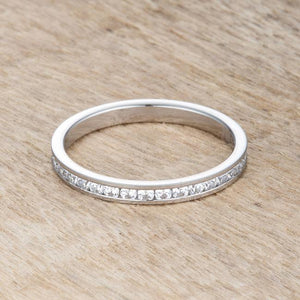 Teresa 0.5ct Clear CZ Stainless Steel Eternity Band - Jewelry Xoxo