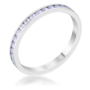 Teresa 0.5ct Light Lavender CZ Stainless Steel Eternity Band - Jewelry Xoxo