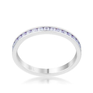 Teresa 0.5ct Light Lavender CZ Stainless Steel Eternity Band - Jewelry Xoxo