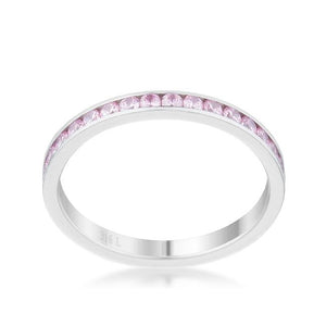 Teresa 0.5ct Pink CZ Stainless Steel Eternity Band - Jewelry Xoxo