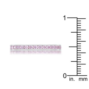 Teresa 0.5ct Pink CZ Stainless Steel Eternity Band - Jewelry Xoxo