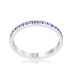 Teresa 0.5ct Amethyst CZ Stainless Steel Eternity Band - Jewelry Xoxo