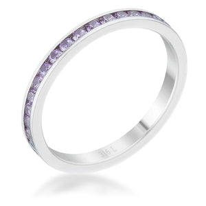 Teresa 0.5ct Lavender CZ Stainless Steel Eternity Band - Jewelry Xoxo