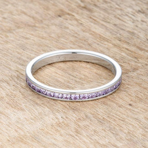 Teresa 0.5ct Lavender CZ Stainless Steel Eternity Band - Jewelry Xoxo