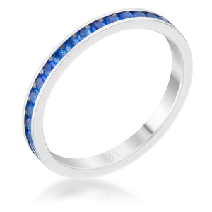 Teresa 0.5ct Sapphire CZ Stainless Steel Eternity Band - Jewelry Xoxo