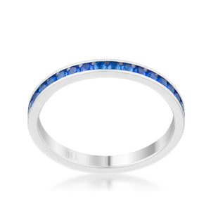 Teresa 0.5ct Sapphire CZ Stainless Steel Eternity Band - Jewelry Xoxo