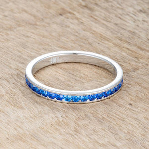 Teresa 0.5ct Sapphire CZ Stainless Steel Eternity Band - Jewelry Xoxo