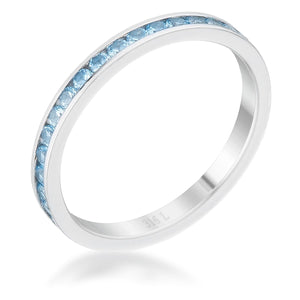 Teresa 0.5ct Blue Topaz CZ Stainless Steel Eternity Band - Jewelry Xoxo