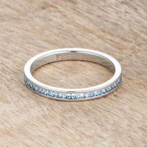 Teresa 0.5ct Blue Topaz CZ Stainless Steel Eternity Band - Jewelry Xoxo