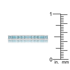 Teresa 0.5ct Aqua CZ Stainless Steel Eternity Band - Jewelry Xoxo