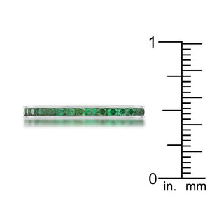 Teresa 0.5ct Emerald CZ Stainless Steel Eternity Band - Jewelry Xoxo