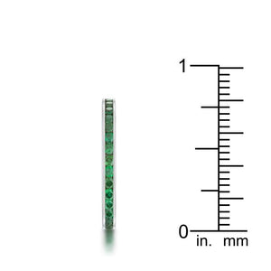 Teresa 0.5ct Emerald CZ Stainless Steel Eternity Band - Jewelry Xoxo