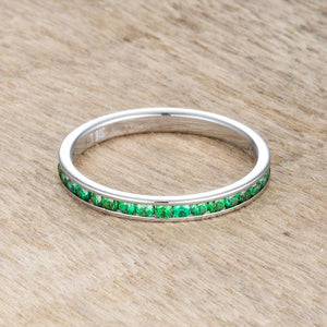 Teresa 0.5ct Emerald CZ Stainless Steel Eternity Band - Jewelry Xoxo