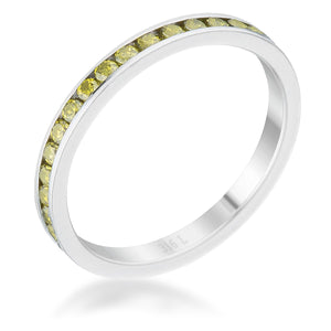 Teresa 0.5ct Peridot CZ Stainless Steel Eternity Band - Jewelry Xoxo