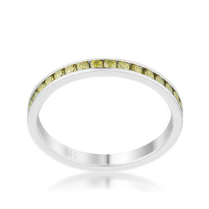 Teresa 0.5ct Peridot CZ Stainless Steel Eternity Band - Jewelry Xoxo