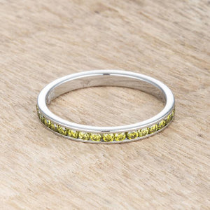 Teresa 0.5ct Peridot CZ Stainless Steel Eternity Band - Jewelry Xoxo