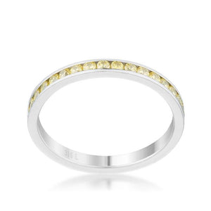 Teresa 0.5ct Jonquil CZ Stainless Steel Eternity Band - Jewelry Xoxo