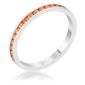 Teresa 0.5ct Orange CZ Stainless Steel Eternity Band - Jewelry Xoxo