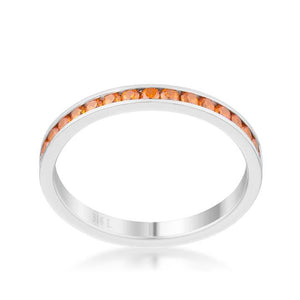 Teresa 0.5ct Orange CZ Stainless Steel Eternity Band - Jewelry Xoxo