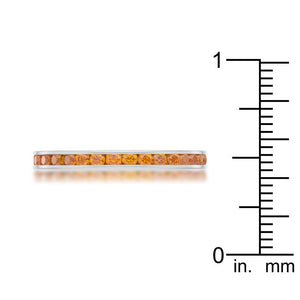 Teresa 0.5ct Orange CZ Stainless Steel Eternity Band - Jewelry Xoxo