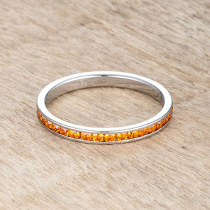 Teresa 0.5ct Orange CZ Stainless Steel Eternity Band - Jewelry Xoxo