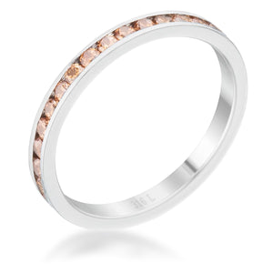 Teresa 0.5ct Champagne CZ Stainless Steel Eternity Band - Jewelry Xoxo