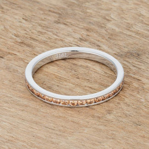 Teresa 0.5ct Champagne CZ Stainless Steel Eternity Band - Jewelry Xoxo