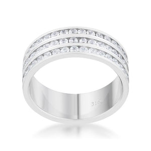 Dreya 1.6ct CZ Rhodium Stainless Steel Eternity Ring - Jewelry Xoxo