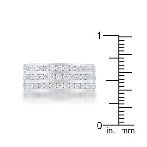 Dreya 1.6ct CZ Rhodium Stainless Steel Eternity Ring - Jewelry Xoxo