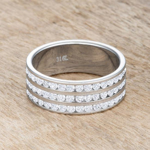 Dreya 1.6ct CZ Rhodium Stainless Steel Eternity Ring - Jewelry Xoxo