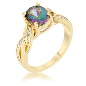 Justine 2ct Mystic CZ 14k Gold Classic Oval Ring - Jewelry Xoxo