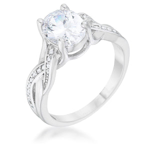 Justine 2ct CZ Rhodium Classic Oval Ring - Jewelry Xoxo