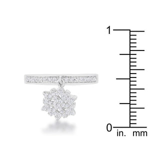 Snowflake 0.35ct CZ Rhodium Simple Holiday Charm Band Ring - Jewelry Xoxo