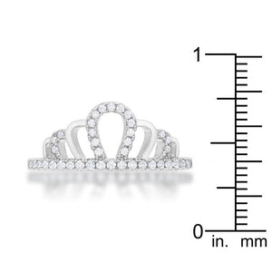 Madeline 0.2ct Rhodium Simple Crown Ring - Jewelry Xoxo