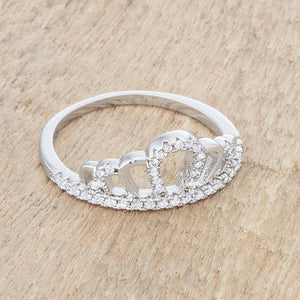 Madeline 0.2ct Rhodium Simple Crown Ring - Jewelry Xoxo