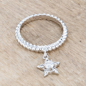 Cubic Zirconia Star Charm Fashion Ring - Jewelry Xoxo