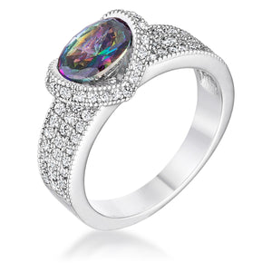 1.6 Ct Mystic Oval CZ Ring - Jewelry Xoxo