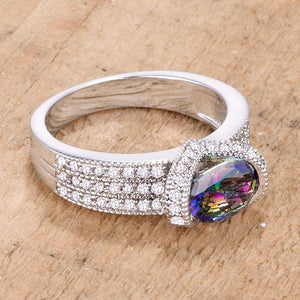 1.6 Ct Mystic Oval CZ Ring - Jewelry Xoxo