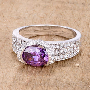 1.6 Ct Amethyst Oval CZ Ring - Jewelry Xoxo