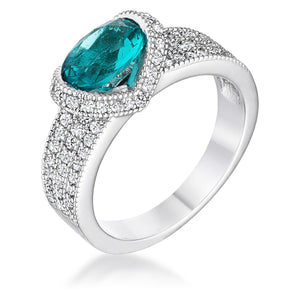 1.6 Ct Aqua Oval CZ Ring - Jewelry Xoxo